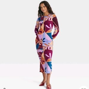 Latino Heritage Month Women's Long Sleeve Midi Bodycon Dress - 2X